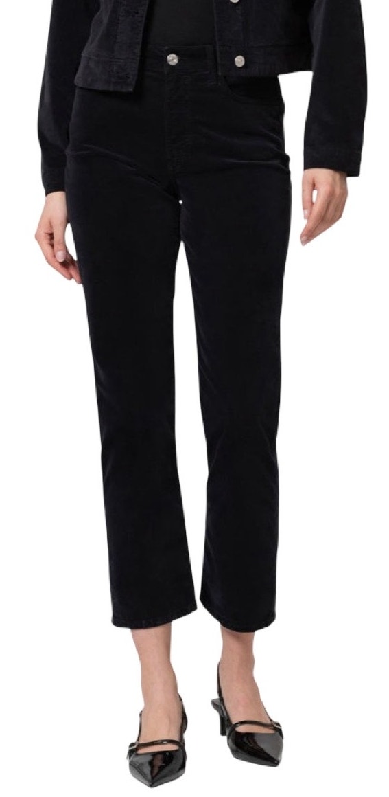 Mavi New York High Waist Ankle Straight Leg Velvet Pants Size 26 X 28